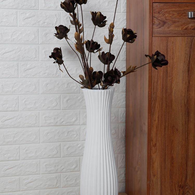 陶瓷落地插花瓶白色现代简约时尚欧式客厅摆件大号干花创意花器,淘宝优惠券,粉丝福利购,淘宝优惠卷