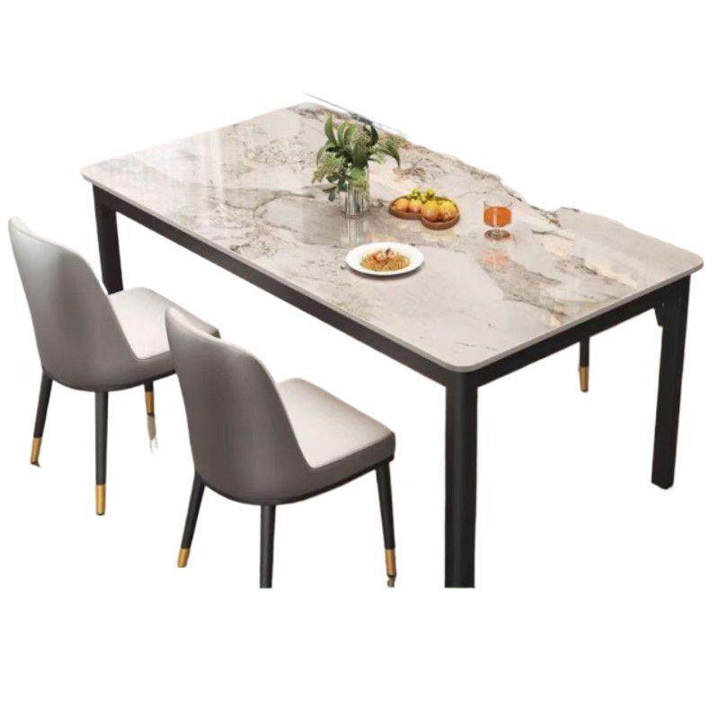 岩板餐桌家用现代简约轻奢饭桌客厅长方形岩板小户型出租屋餐桌椅,淘宝优惠券,粉丝福利购,淘宝优惠卷