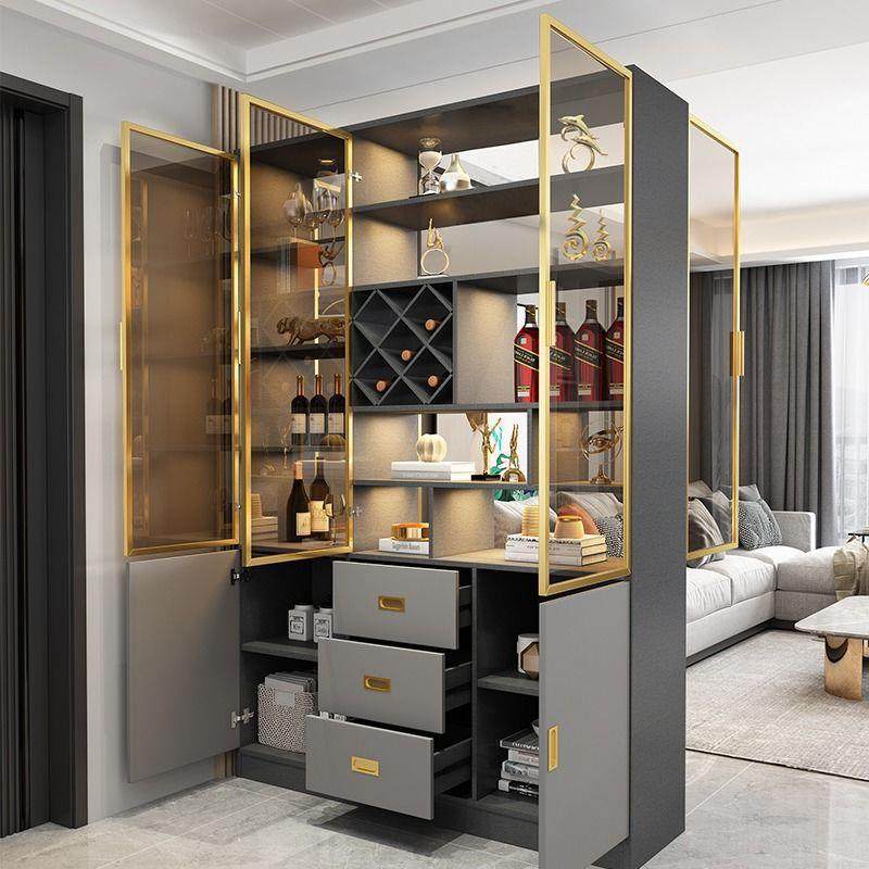 实木玄关酒柜玻璃门现代简约轻奢高档客厅小户型靠墙隔断屏风,淘宝优惠券,粉丝福利购,淘宝优惠卷