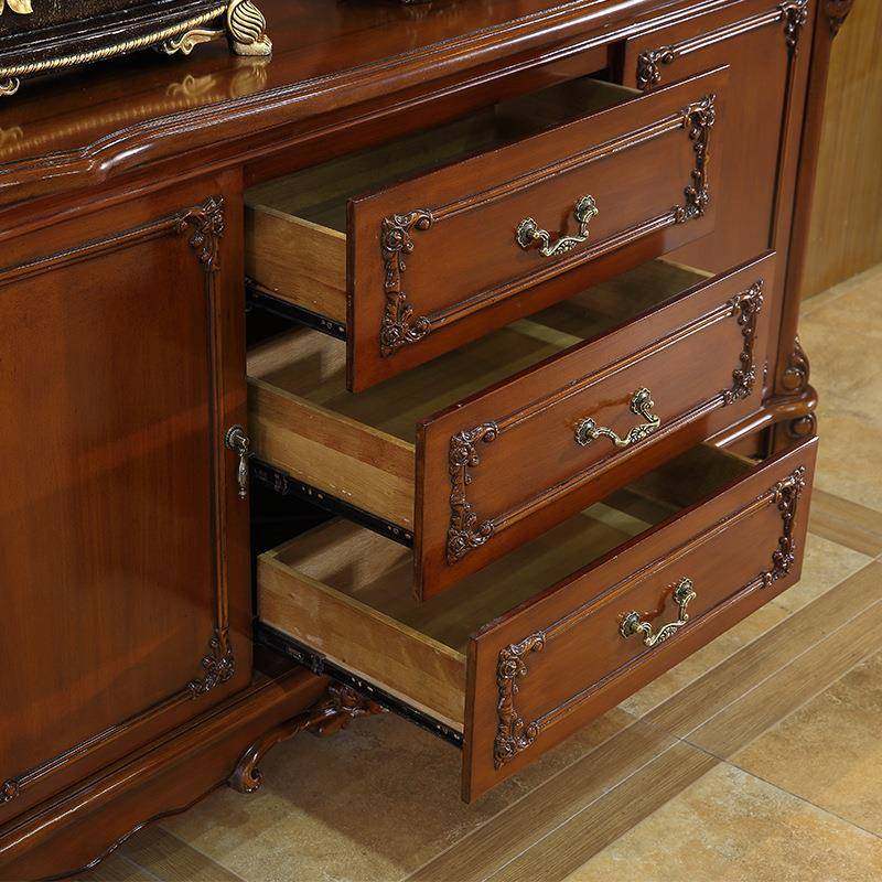 美式餐边柜厨房长碗柜实木雕花玄关柜沙发做旧隔断柜客餐厅储物柜,淘宝优惠券,粉丝福利购,淘宝优惠卷