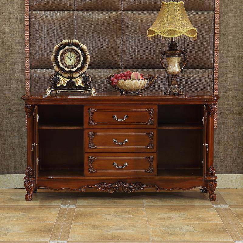 美式餐边柜厨房长碗柜实木雕花玄关柜沙发做旧隔断柜客餐厅储物柜,淘宝优惠券,粉丝福利购,淘宝优惠卷