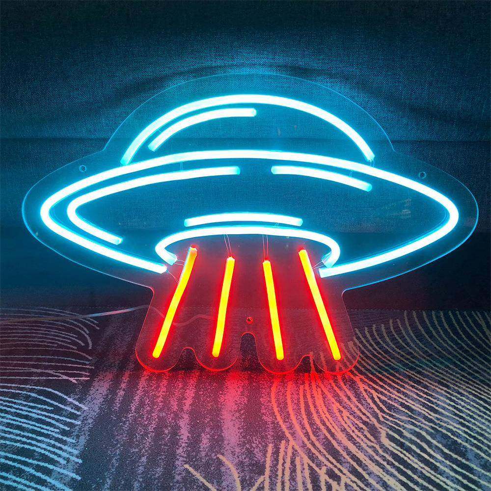 亚克力板霓虹灯UFO外星飞船室内电玩城霓虹装饰灯创意造型灯,淘宝优惠券,粉丝福利购,淘宝优惠卷