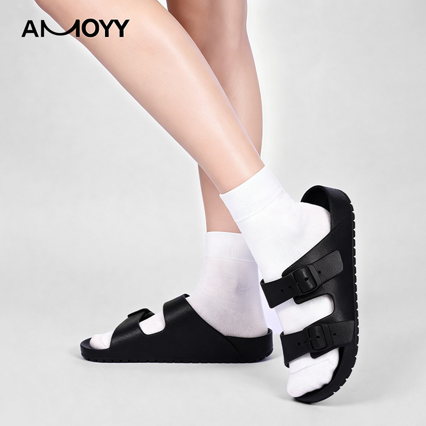 amoyy一字拖鞋女EVA居家勃肯沙滩2025秋季新款双扣足弓支撑户外鞋,淘宝优惠券,粉丝福利购,淘宝优惠卷