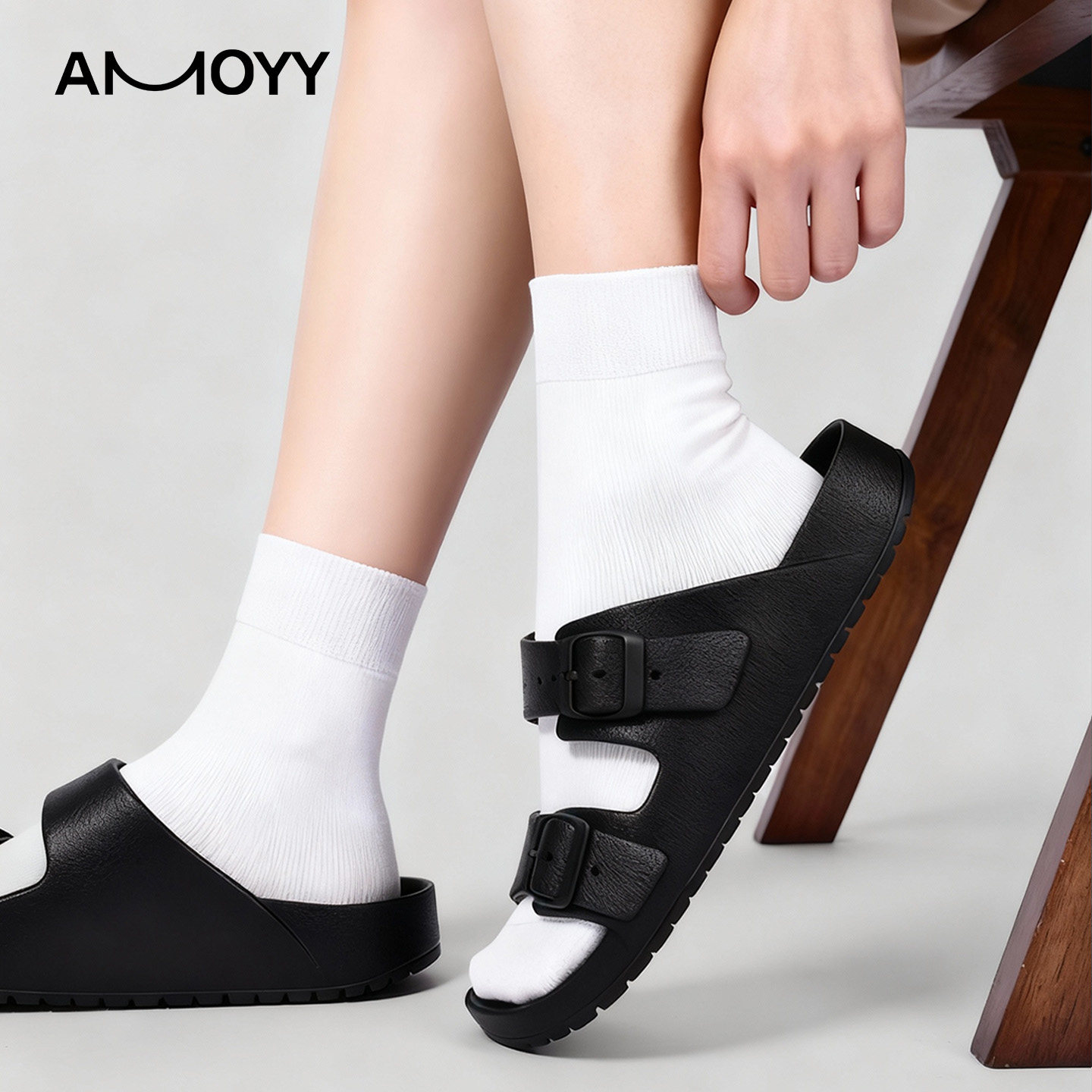 amoyy一字拖鞋女EVA居家勃肯沙滩2025秋季新款双扣足弓支撑户外鞋,淘宝优惠券,粉丝福利购,淘宝优惠卷