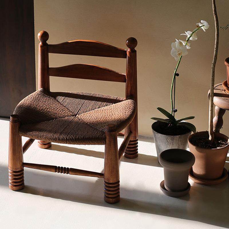 法式复古编绳椅儿童小矮凳vintage藤编设计师家用,淘宝优惠券,粉丝福利购,淘宝优惠卷