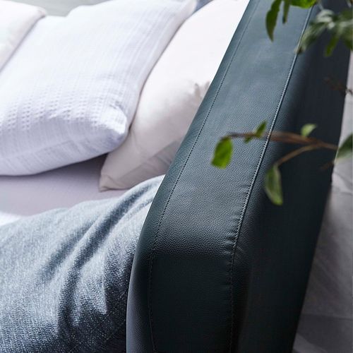 明文造木小户型皮艺软床真皮软包床主卧现代简约双人床婚床1.8米 - 图1