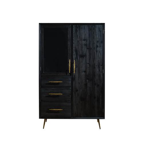 美式轻奢复古实木衣柜顶箱柜样板间别墅工业风收藏储物柜置物柜子 - 图3