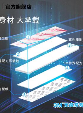 A5L高曼无痕厨房挂钩不留痕迹卧室门后衣柜墙面免钉粘钩3只装*3