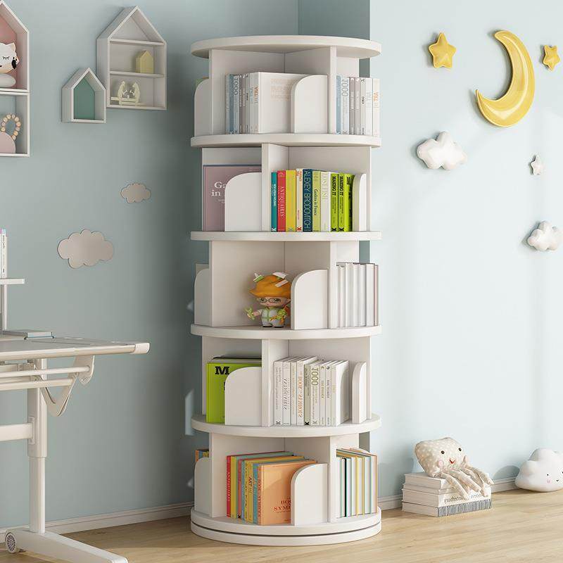 旋转书架置物柜落地客厅家用沙发旁绘本架网红创意书柜学生家用,淘宝优惠券,粉丝福利购,淘宝优惠卷