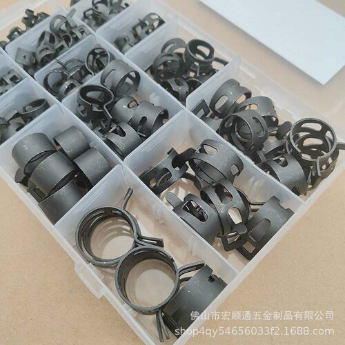 紧固件组装弹簧卡箍锰钢日式手捏达克罗固定弹性管汽车水油管扣 - 图0
