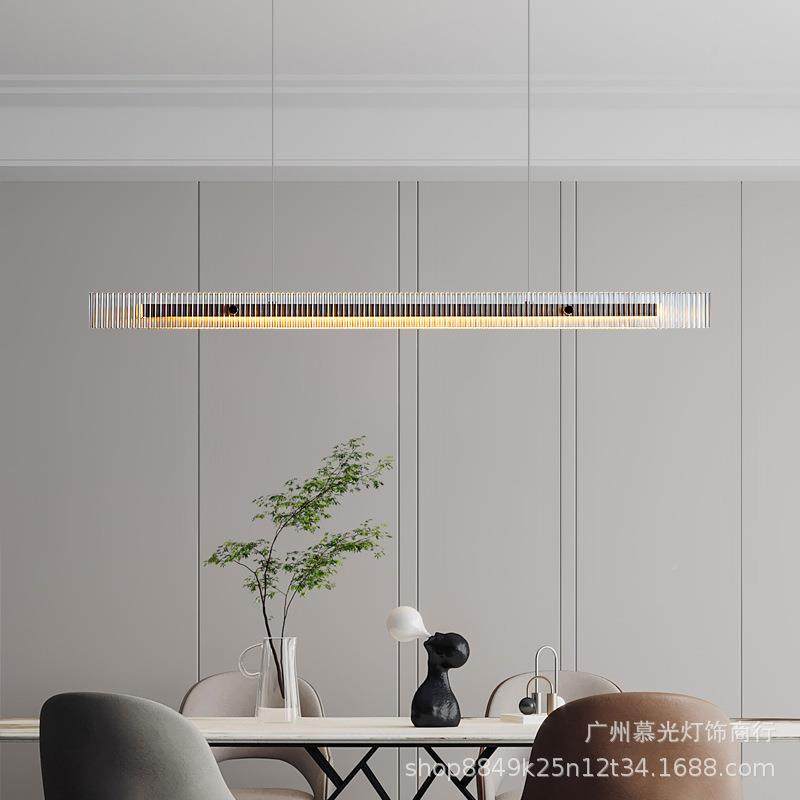 餐厅灯极简玻璃吧台岛台吊线长灯XYK现代轻奢一字条办吊灯公室书,淘宝优惠券,粉丝福利购,淘宝优惠卷