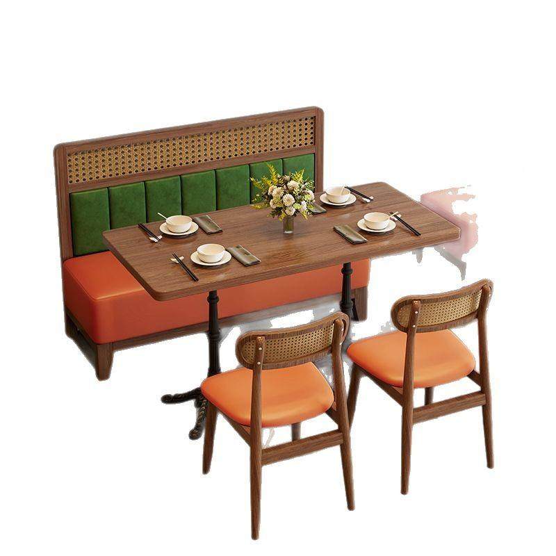 实主题餐厅桌椅组合木南商NZI用复古茶饭店餐厅东亚西餐厅卡座沙,淘宝优惠券,粉丝福利购,淘宝优惠卷