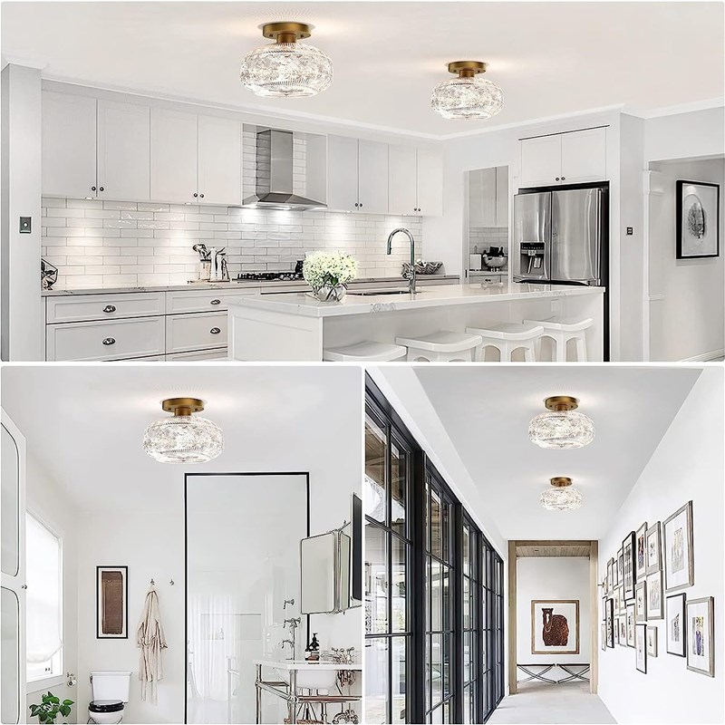 110V卧室灯笼吸顶灯灯罩中式美式轻奢灯笼吊灯客厅玄关过道灯 - 图0