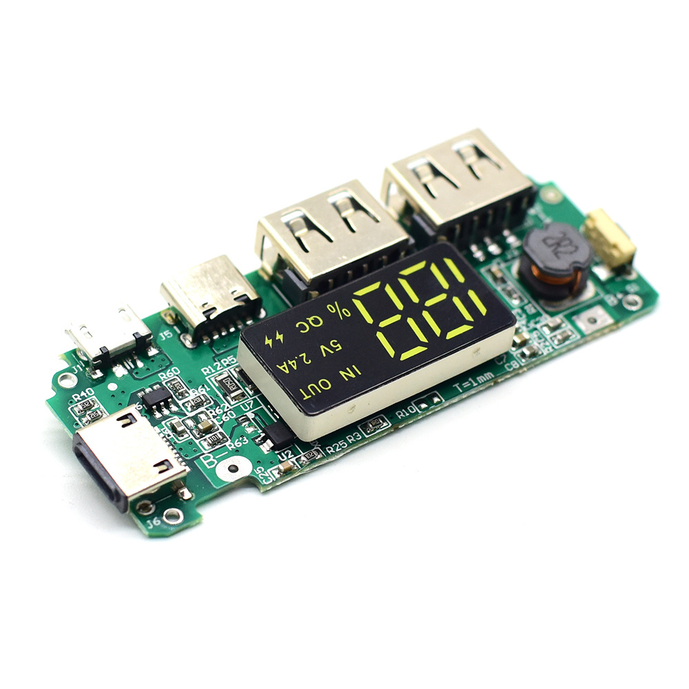 CA-524A 升压DIY18650锂电池数显双USB输出充电板主板充电宝模块 - 图2