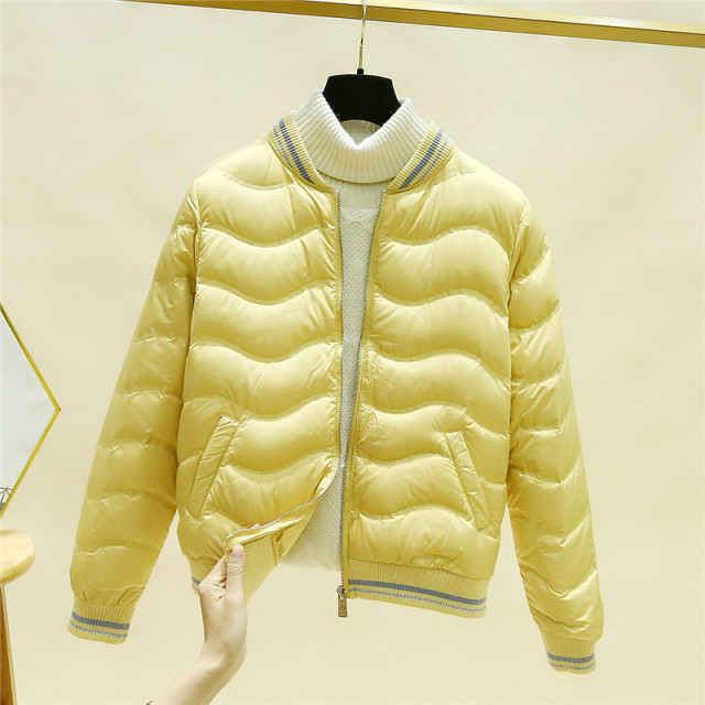New winter stand collar baseball jacket white duck down jacket
