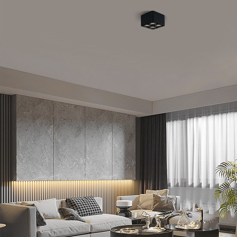 Full spectrum surface-mounted spotlights without main light living room lighting bold lamp hallway bedroom anti-glare led high color rendering downlight