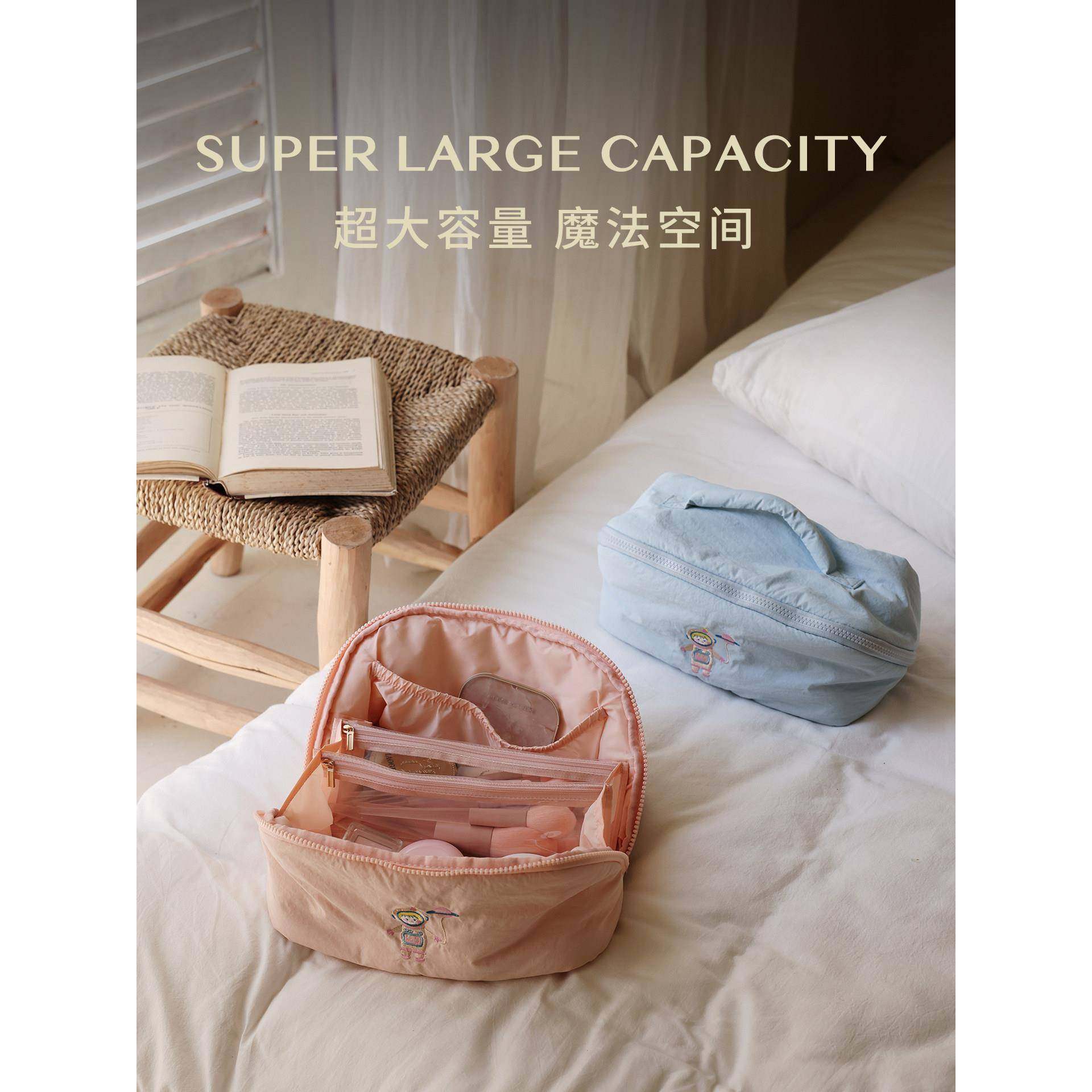 化妆包螺茗春收纳包女便2025新款携刷式泡芙大容量手化妆旅提行洗,淘宝优惠券,粉丝福利购,淘宝优惠卷