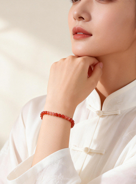 2026马年冰飘南红红绳护身手链