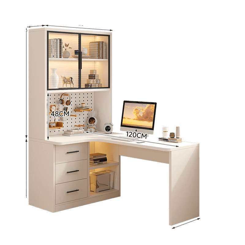 书桌书柜一体桌转角学生卧室家用简易办公写字桌台式电竞电脑桌子,淘宝优惠券,粉丝福利购,淘宝优惠卷