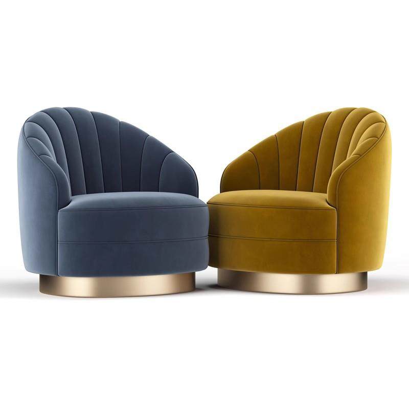 北欧轻奢时尚布艺弧形单人沙发简约现代不锈钢金属客厅设计师沙发,淘宝优惠券,粉丝福利购,淘宝优惠卷