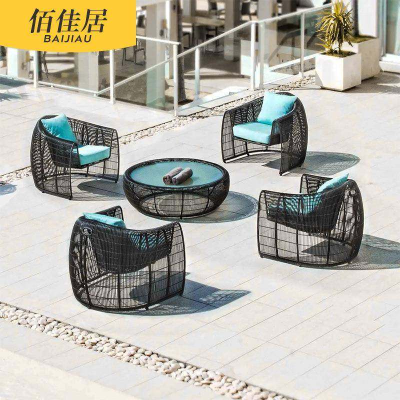 北欧户外编藤沙发组合别墅民宿茶几双人现代藤条竹藤沙发椅单人,淘宝优惠券,粉丝福利购,淘宝优惠卷