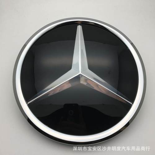 适用奔驰新C级镜面大标实心中网车标A/B/C/E/S/GLK/ML/cla镜面标 - 图0