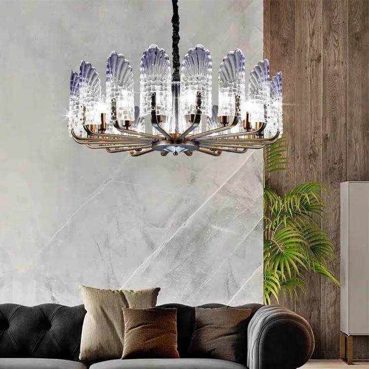北欧轻奢后现代吊灯创意孔雀羽水晶吊灯大气港式别墅客厅餐厅灯饰,淘宝优惠券,粉丝福利购,淘宝优惠卷