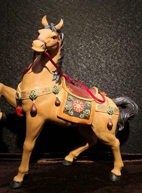 马到功成家居酒柜玄关客厅公司开张吉祥生肖中式摆件石湾陶瓷公仔