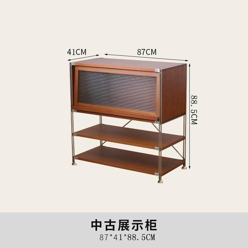 实木书柜带门小户型客厅矮柜置物柜日式复古收纳柜储物柜中古新品,淘宝优惠券,粉丝福利购,淘宝优惠卷