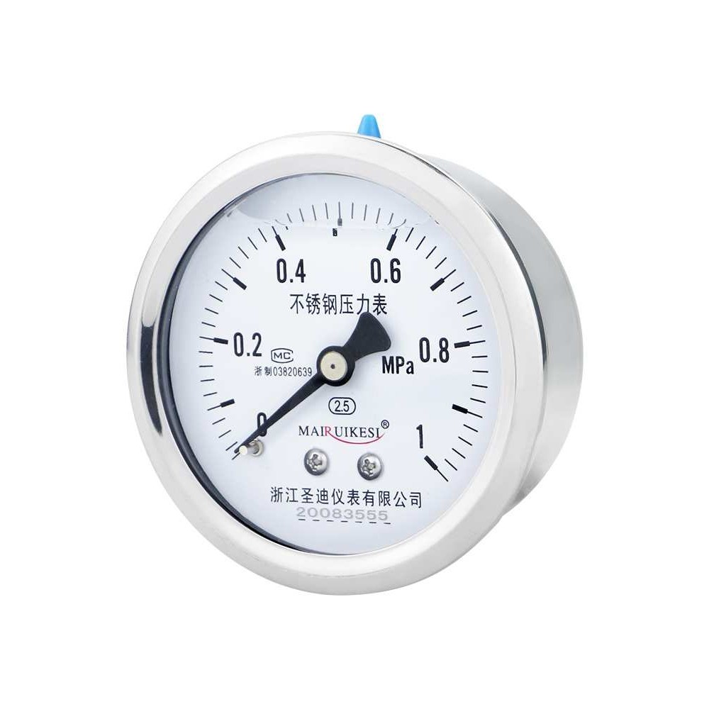 不锈钢压力表YN60ZBF轴向M14*1.5 2分耐腐蚀耐震型油压水压气压表,淘宝优惠券,粉丝福利购,淘宝优惠卷