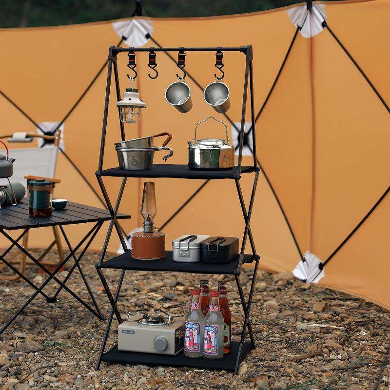 户外露营多层置物架铝合金折叠收纳架储物架自驾游野营便携晾衣架,淘宝优惠券,粉丝福利购,淘宝优惠卷