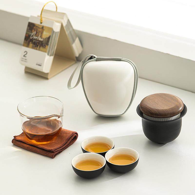 旅行茶具便携快客杯陶瓷茶具露营茶具功夫泡茶套装家用套装送礼伴,淘宝优惠券,粉丝福利购,淘宝优惠卷