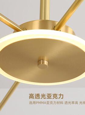 全铜吊灯后现代简约客厅灯具大气轻奢餐厅卧室北欧极简创意环形灯