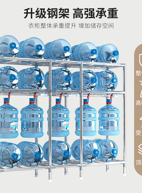 简易衣柜带抽屉家用卧室出租房用布衣柜全钢组合拼装金属收纳衣橱