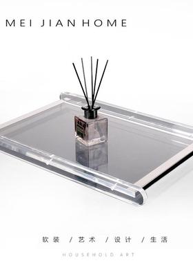 简约现桌面亚克代力展金属饰边架托盘售楼处示盘玄关样板ATJ房装