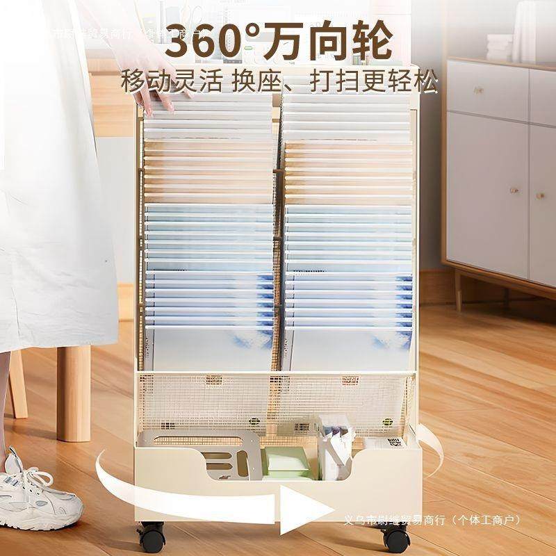 移动书架边铁带轮书桌收纳置无品牌/物艺架落地书桌旁边书小架侧,淘宝优惠券,粉丝福利购,淘宝优惠卷
