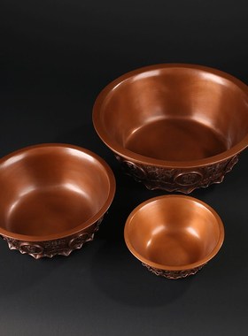 大仕缘 紫铜仿古聚宝盆工艺品家居招财摆件仿古乔迁开业礼品