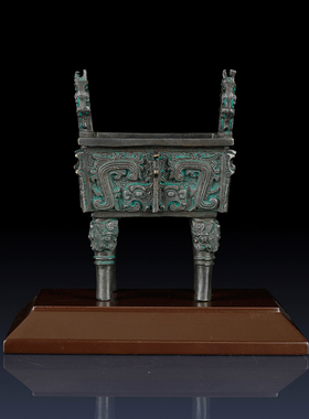 铜艺铺仿古青铜鼎纯黄铜龙耳鼎摆件商务开业礼品 办公室饰品摆件