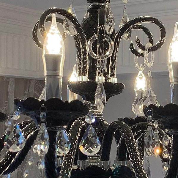 黑色蜡间烛灯古法式421客厅吊灯水高晶房主灯复欧式端大灯大气餐,淘宝优惠券,粉丝福利购,淘宝优惠卷