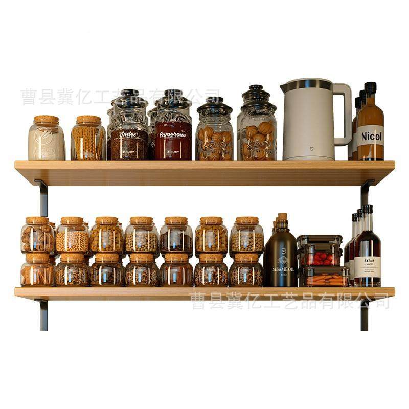 厨房墙上置架多功能一字隔挂板盐酱醋收油纳架子实木物壁式965调,淘宝优惠券,粉丝福利购,淘宝优惠卷