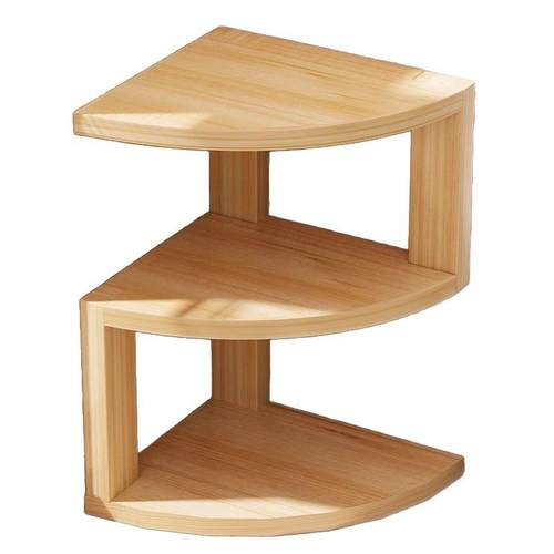 实木置物架北欧转角书架家用橡木书桌桌面木架隔板收纳架 - 图3