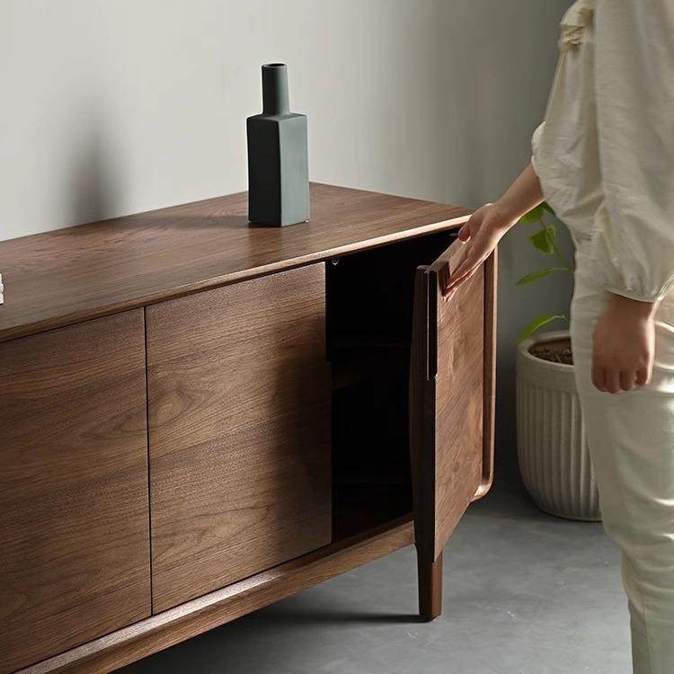 北美黑胡桃全实木电视柜客厅家用小户型沙发边柜樱桃木原木餐边柜,淘宝优惠券,粉丝福利购,淘宝优惠卷