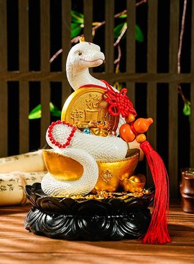 柳像体白蟒灵蛇神像招财摆件常长柳先娘娘生肖佛堂吉祥物家居饰品