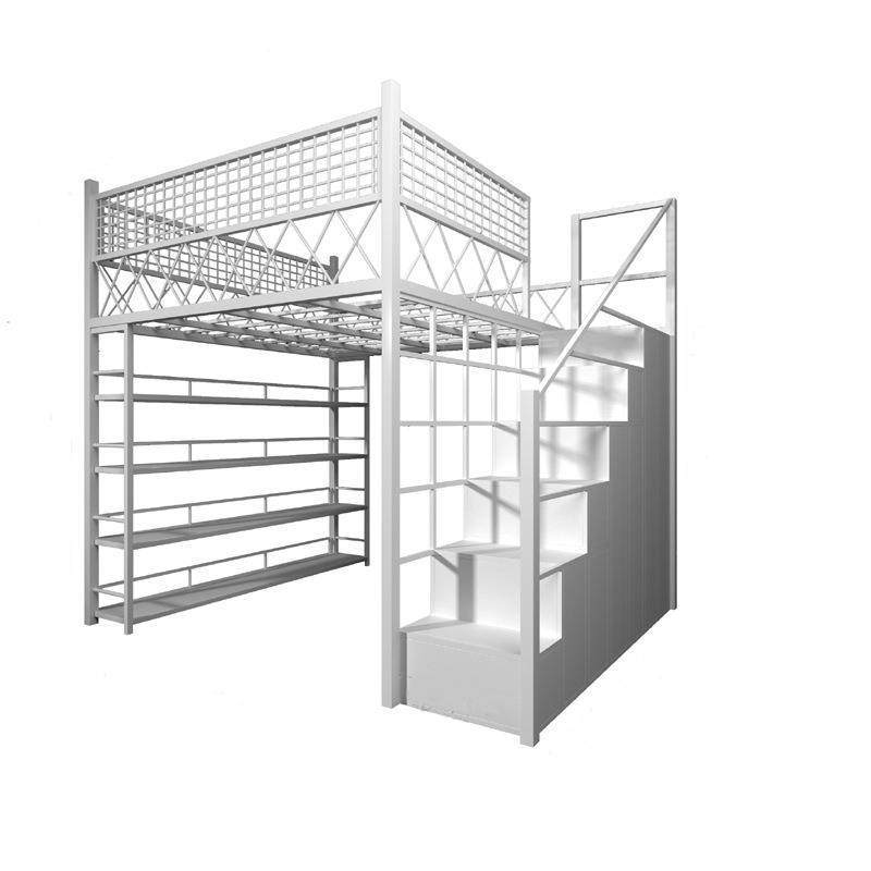 小户型复式上铺铁床公寓阁楼双层多功能铁艺床高低床省空间高架床,淘宝优惠券,粉丝福利购,淘宝优惠卷