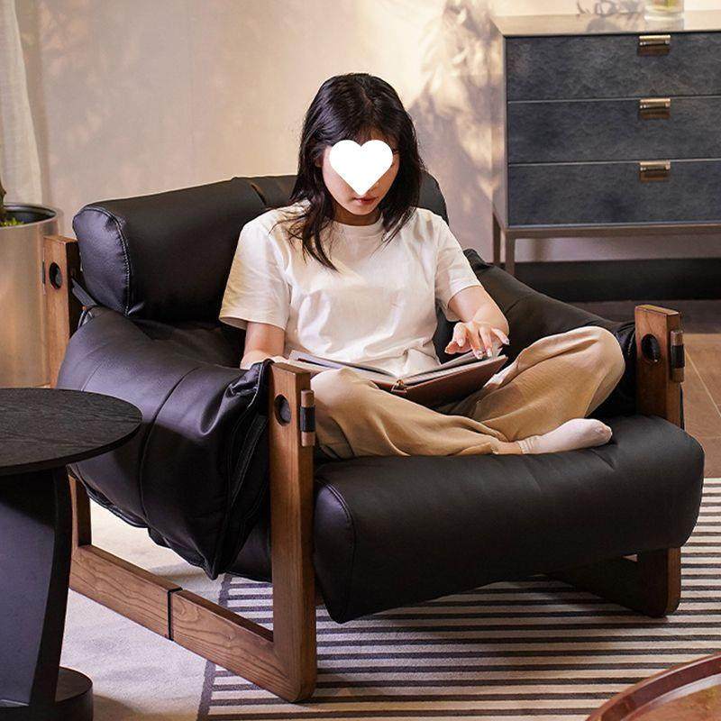 皮艺懒人沙发椅意式复古油蜡皮设计师扶手椅客厅单人网红休闲躺椅,淘宝优惠券,粉丝福利购,淘宝优惠卷