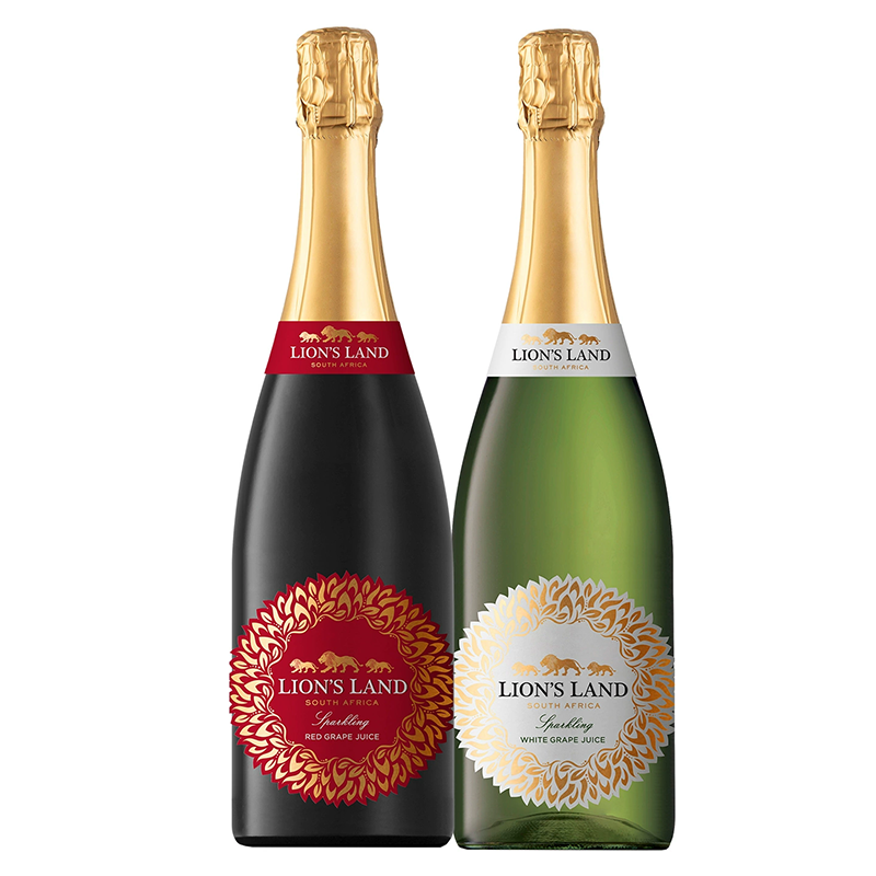 无醇葡萄汁金狮园含气红+白葡萄汁2支节日聚会酒水南非原瓶进口,淘宝优惠券,粉丝福利购,淘宝优惠卷