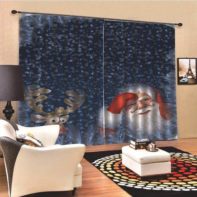 马逊欧美圣诞亚款窗帘薄客厅卧室厅背客布遮光c景hrist94550mas,淘宝优惠券,粉丝福利购,淘宝优惠卷