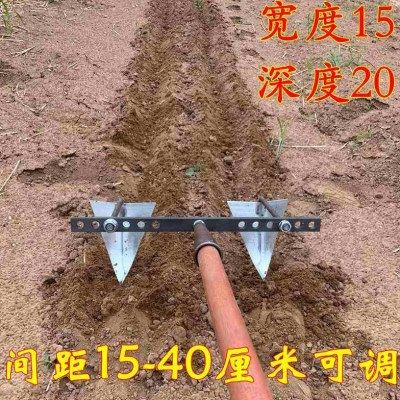 农用农田三角小锄头人工手拉犁小型耕地机可调起垄开沟神器培土机,淘宝优惠券,粉丝福利购,淘宝优惠卷