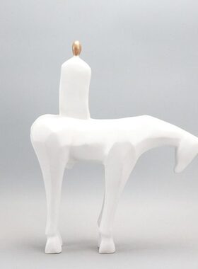 现代欧式简约艺术抽象人物牧马人雕塑软装饰品样板房酒店展厅摆件