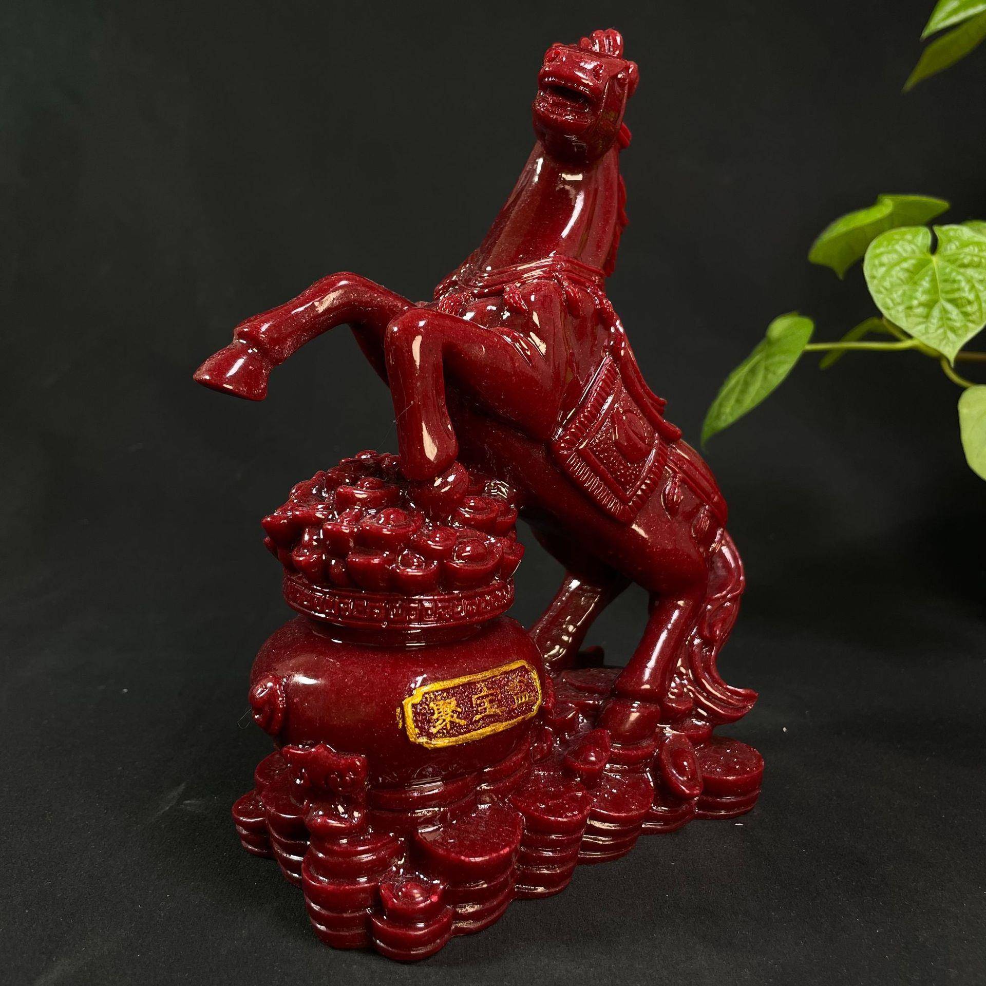 朱砂马摆件紫金砂马上发财办公桌玄关居家摆设工艺品直播 - 图0